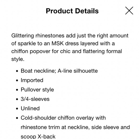 NWT Rhinestone-trimmed dress || Size M - Picture 11 of 12